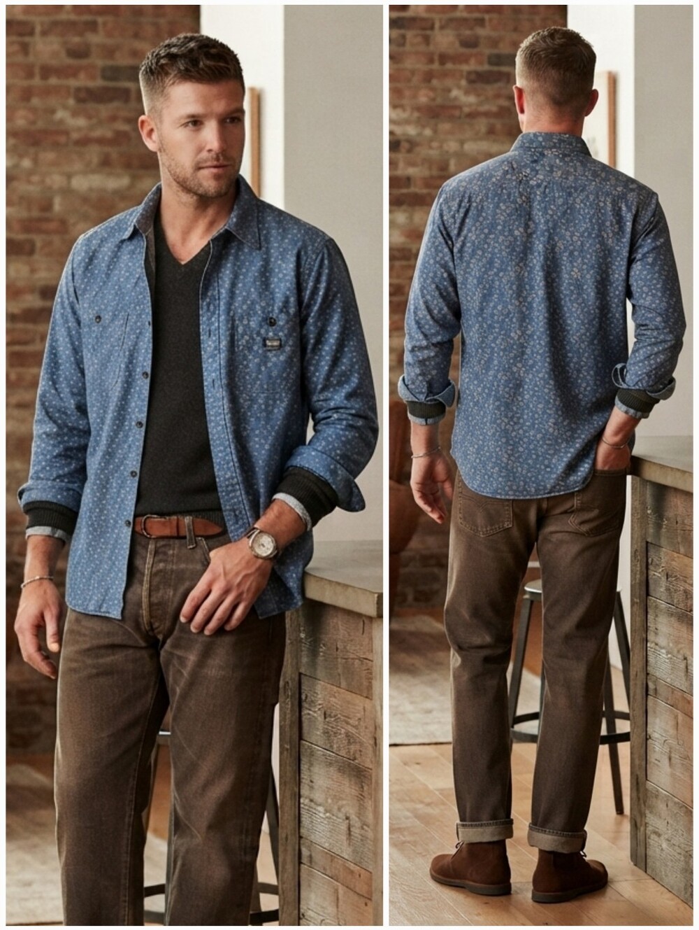 Denim & Supply Ralph Lauren Floral Paisley Button Shirt Size M 90s Rugged Luxury